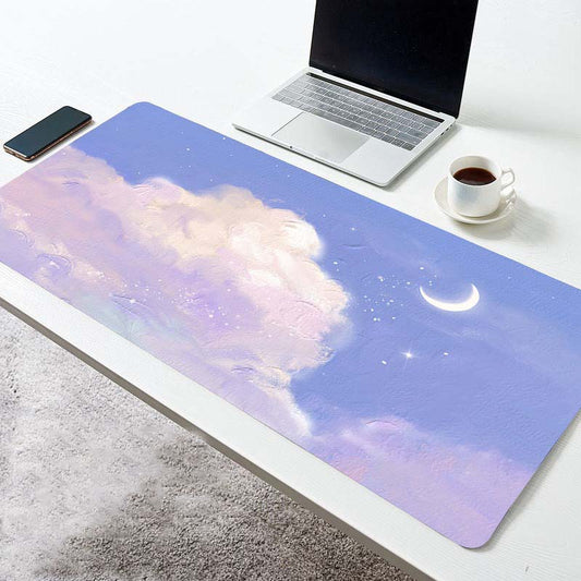 Cloud and Moon Starry Night Deskmat