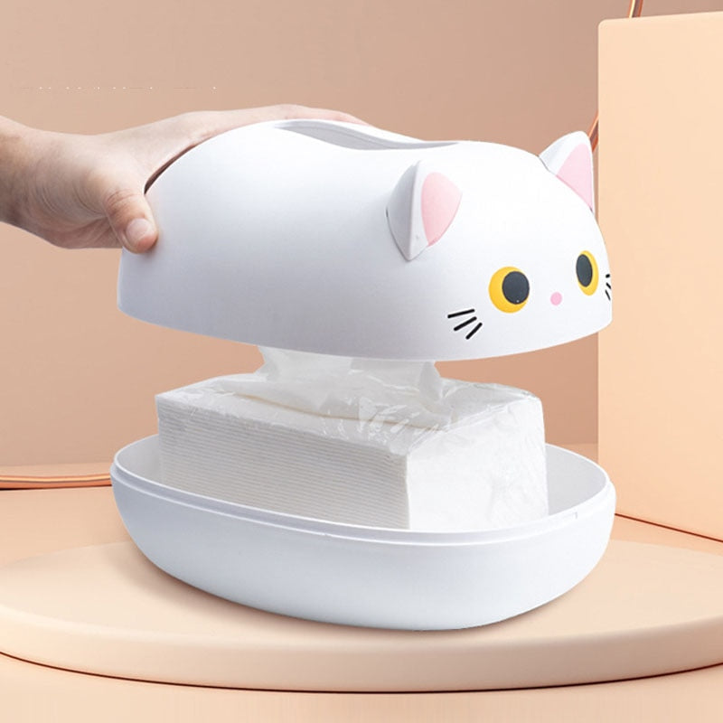 Cat Multifunctional Tissue Storage Container Box