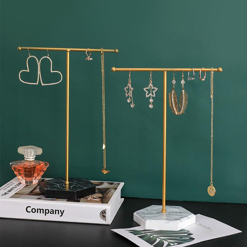 T-Shaped Jewelry Display Stand Organizer Storage Holder