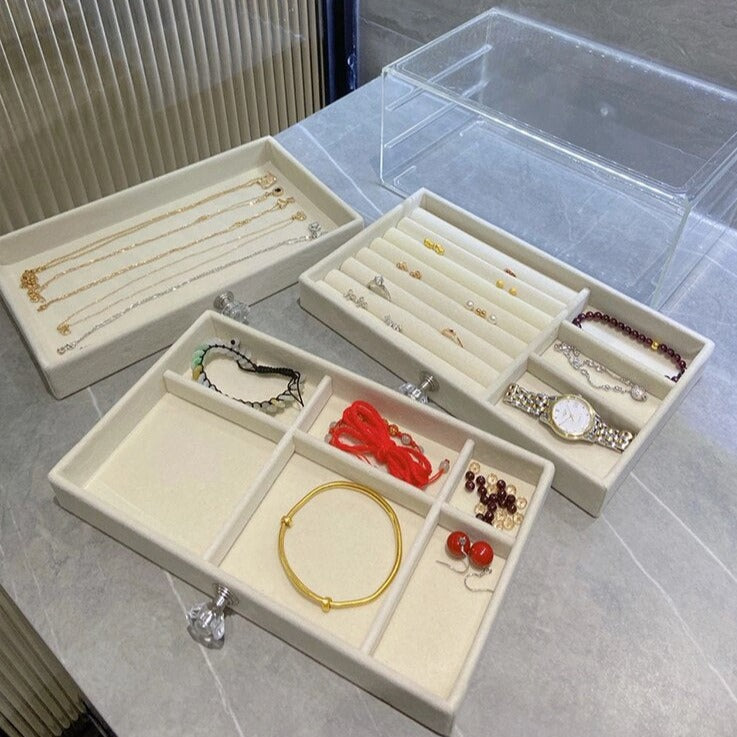 Multifunctional Jewelry Dust-Proof Display Drawer Organizer Storage Box