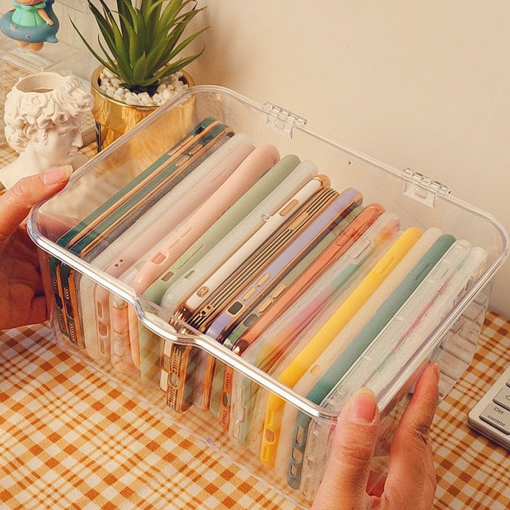 Clear Acrylic Storage Organizer Box with Cover