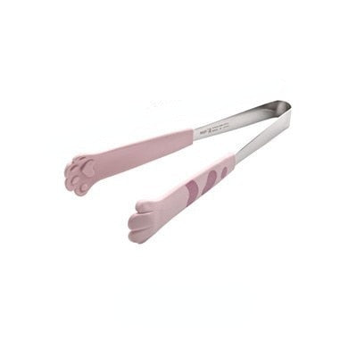 Cute Cat Paw Shape Stainless Steel Handle Food Tongs