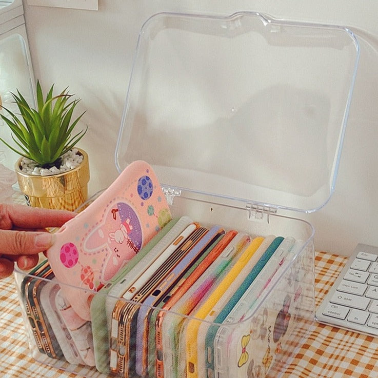 Clear Acrylic Storage Organizer Box with Cover