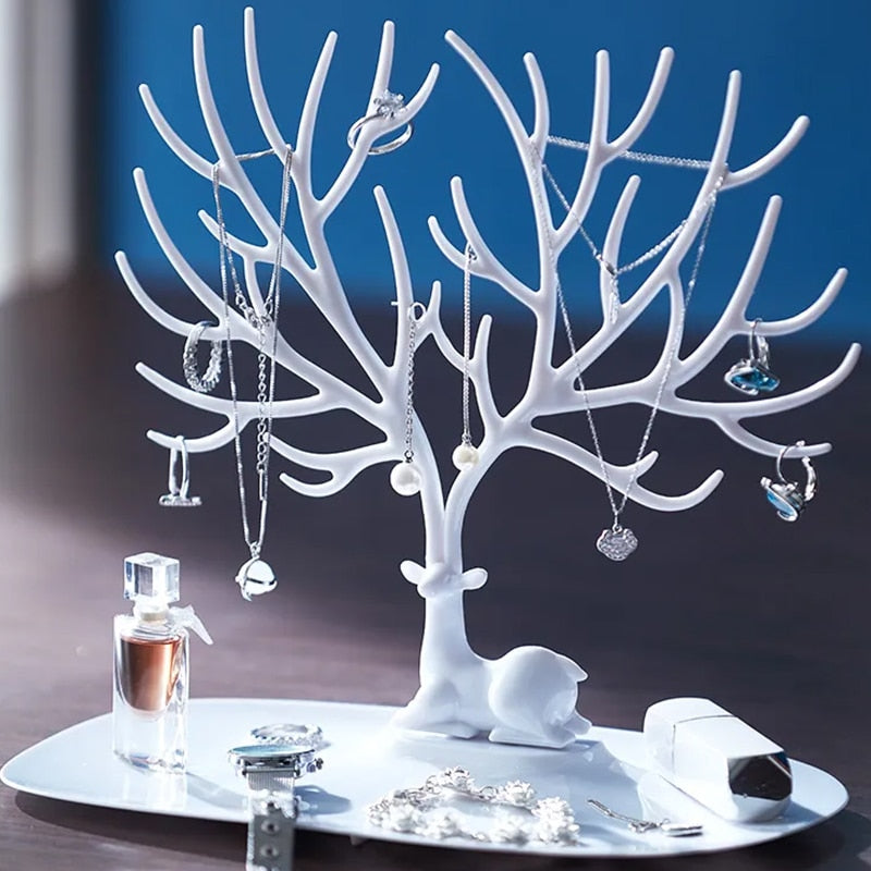 Elk Jewelry Display Stand Tree Storage Dish Tray