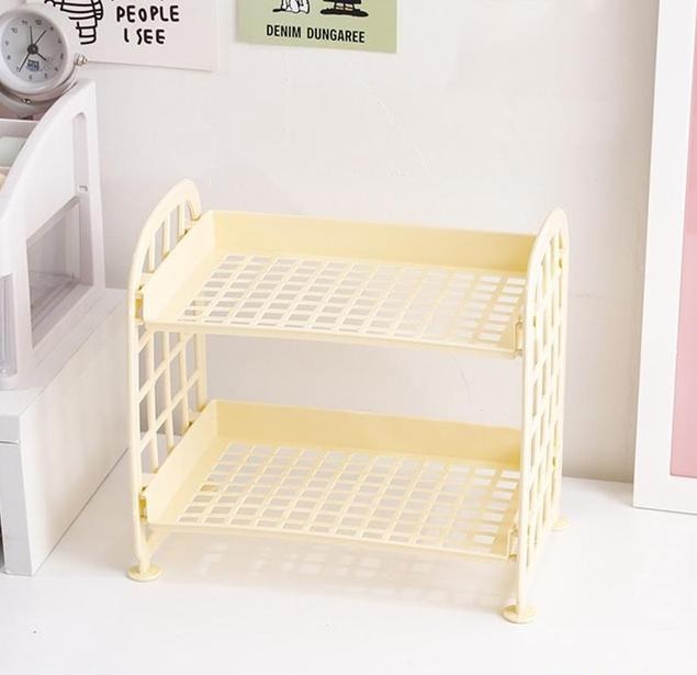 Pastel Minimalist Desktop Storage Shelf Organizer Rack