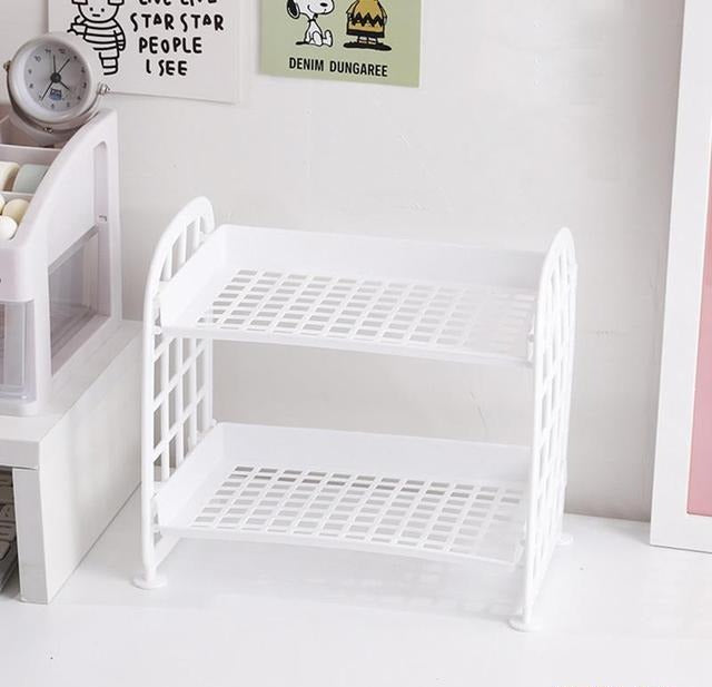 Pastel Minimalist Desktop Storage Shelf Organizer Rack