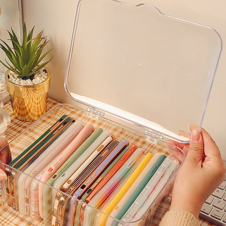 Clear Acrylic Storage Organizer Box with Cover