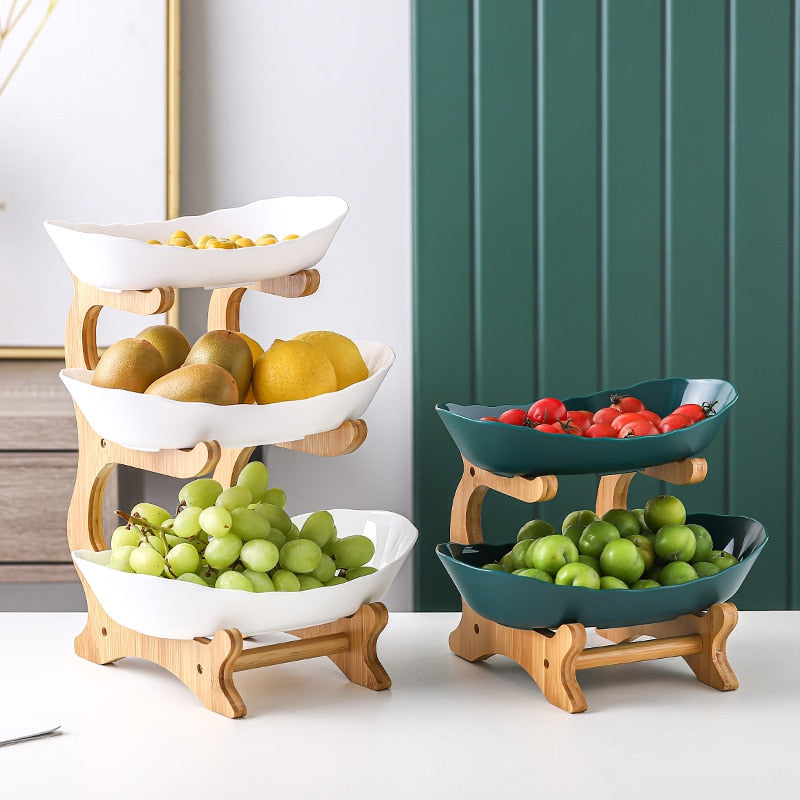 Multi-Layer Wooden Plate Holder Tray