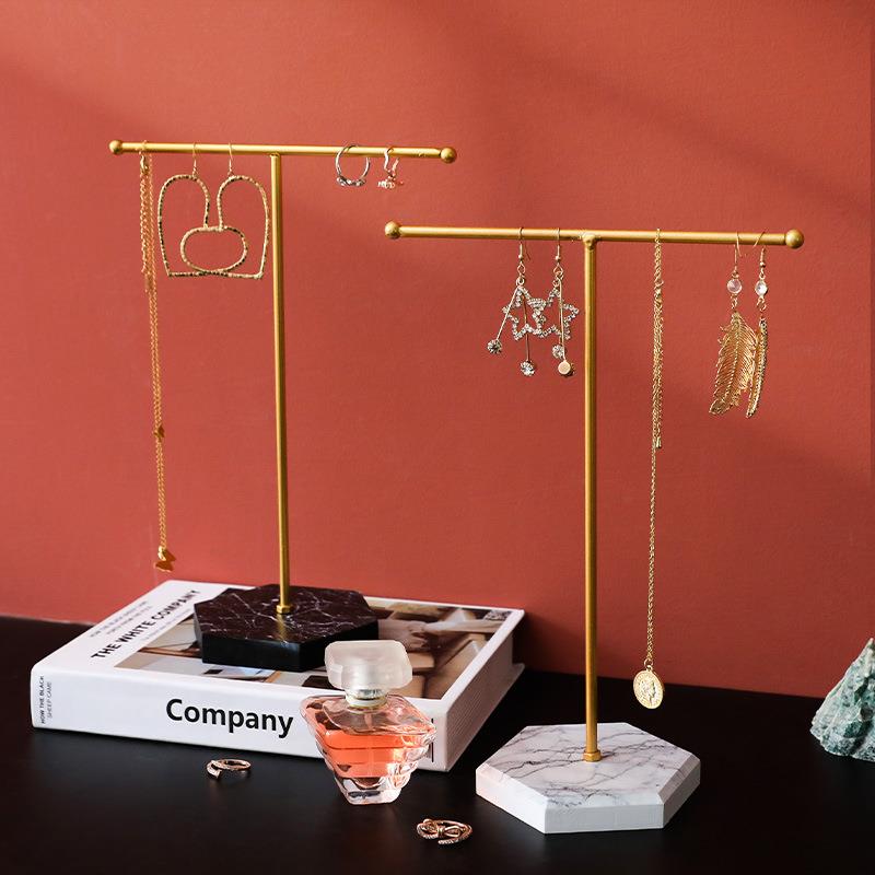 T-Shaped Jewelry Display Stand Organizer Storage Holder