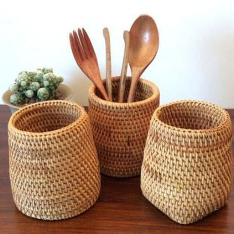 Rattan Kitchen Utensil Holder