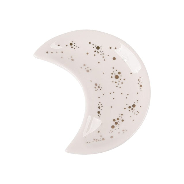 Moon Shape Ceramic Storage Small Jewelry Dish Tray