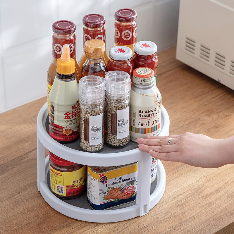 Rotating Condiment Seasoning Storage Tray