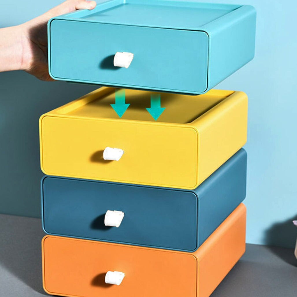 Simple Stackable Desktop Drawer Storage Organizer Box