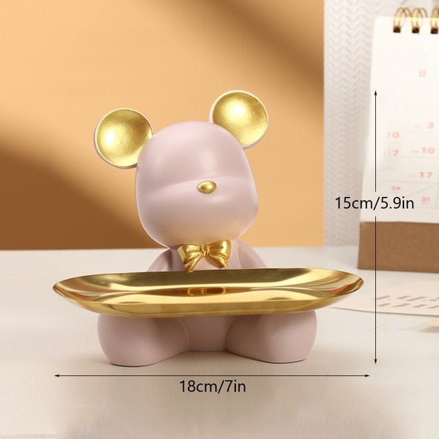 Resin Bear Storage Dish Tray