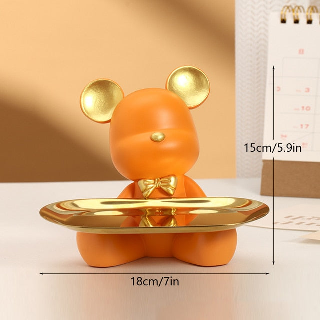 Resin Bear Storage Dish Tray