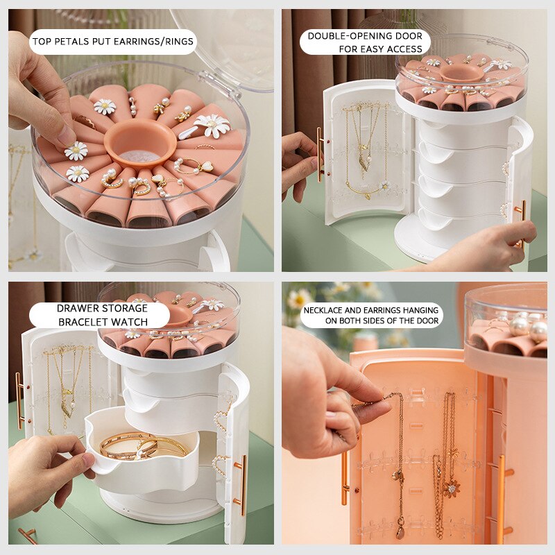 Double-Door Multi-Layer Jewelry Storage Box