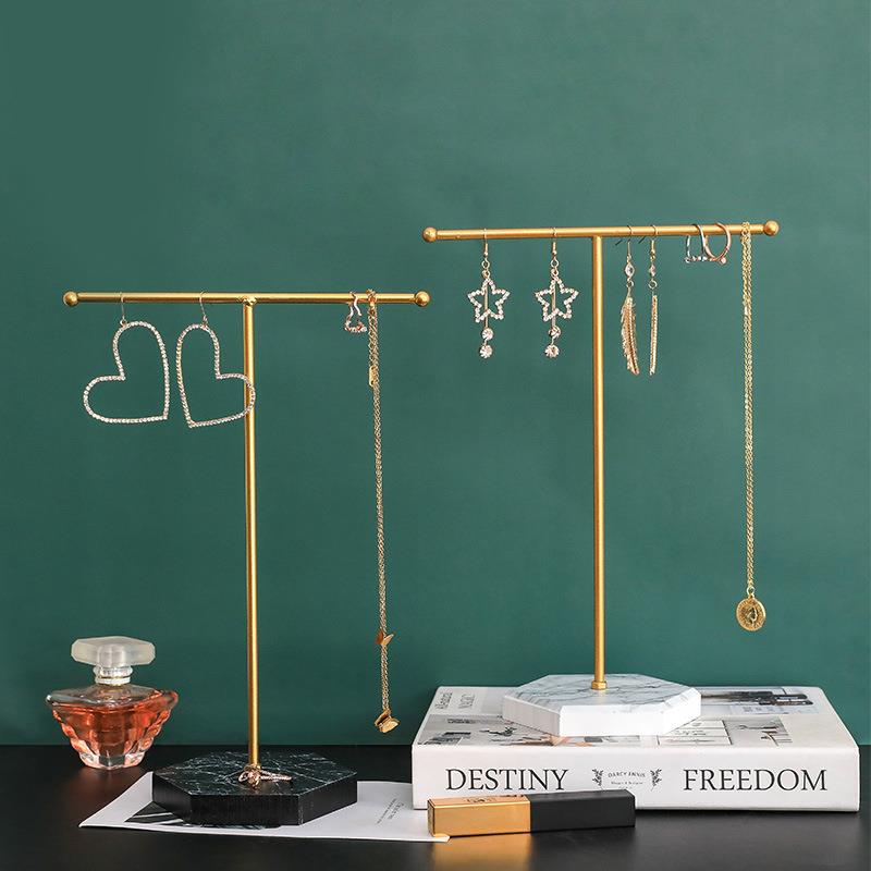 T-Shaped Jewelry Display Stand Organizer Storage Holder