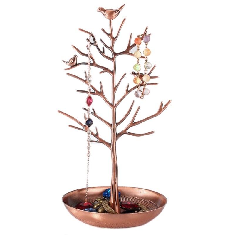 Metal Jewelry Tree Stand with Bird Design