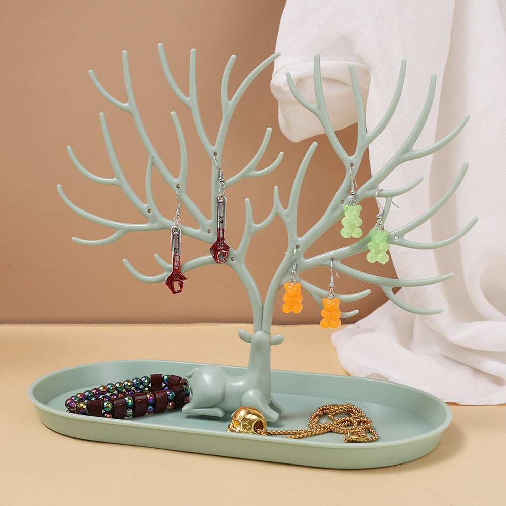 Elk Jewelry Display Stand Tree Storage Dish Tray