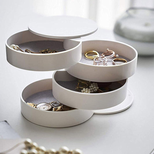 Multi-Layer Jewelry 360 Rotary Storage Box Organizer