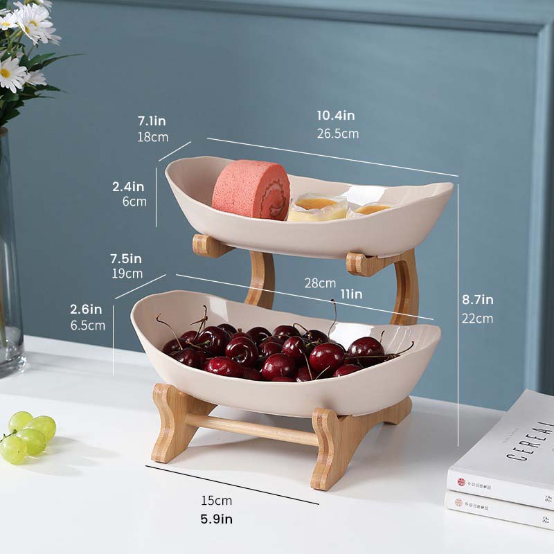 Multi-Layer Wooden Plate Holder Tray