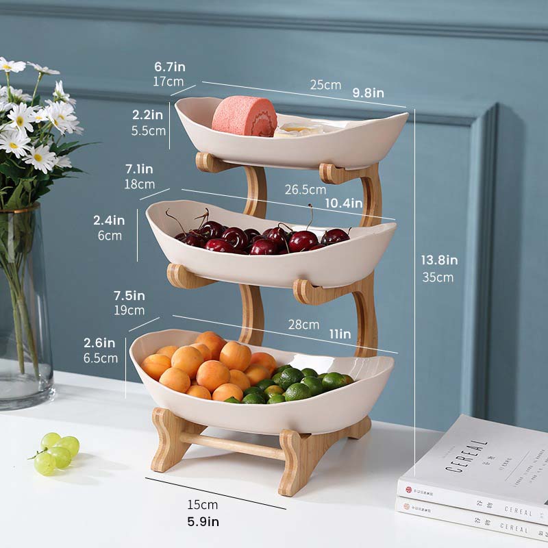 Multi-Layer Wooden Plate Holder Tray