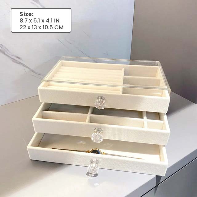 Multifunctional Jewelry Dust-Proof Display Drawer Organizer Storage Box