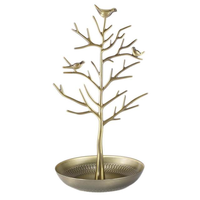 Metal Jewelry Tree Stand with Bird Design