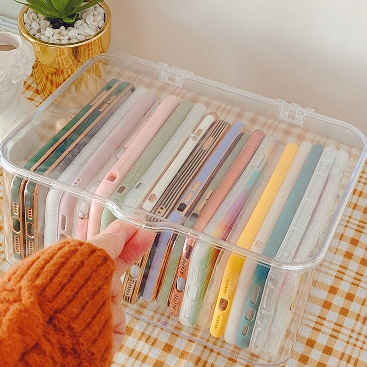 Clear Acrylic Storage Organizer Box with Cover