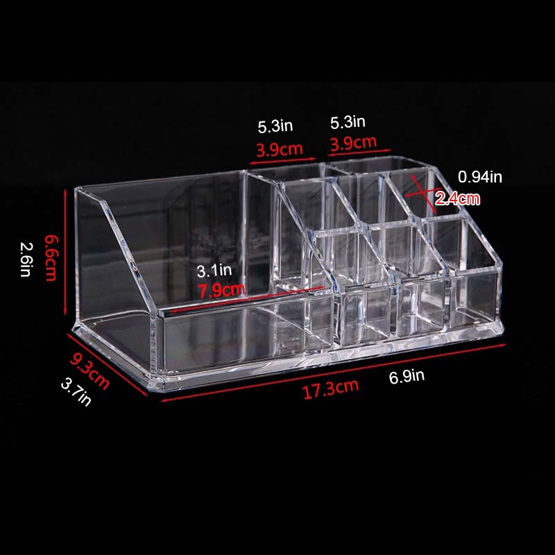 9 Grid Clear Acrylic Cosmetic Makeup Organizer Storage Case