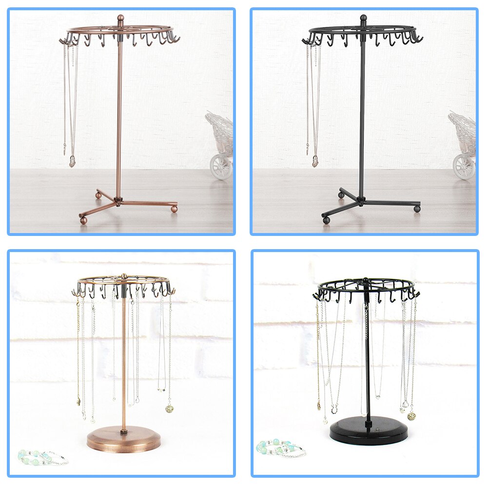 Jewelry Metal Rotating Display Holder Organizer Standing Rack