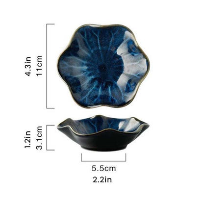 Small Floral Ceramic Plate Sauce Dish