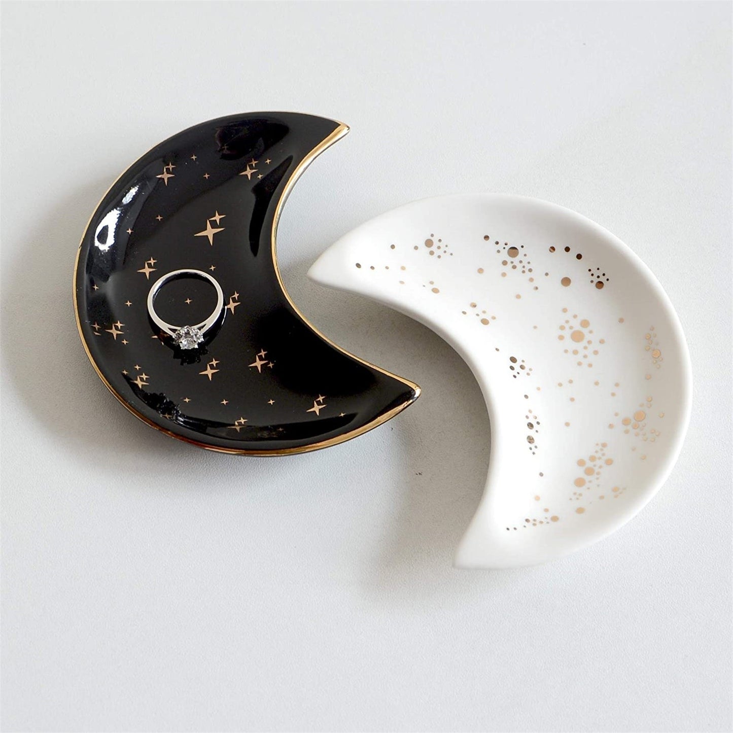 Moon Shape Ceramic Storage Small Jewelry Dish Tray