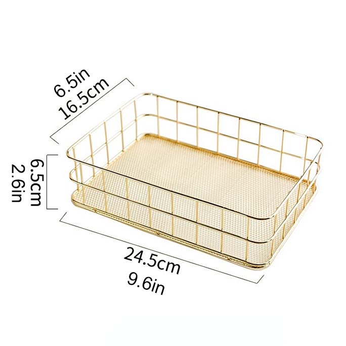 Metal Iron Cosmetic Makeup Holder Storage Organizer Basket