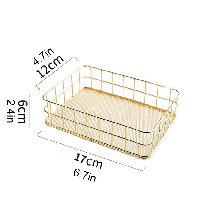 Metal Iron Cosmetic Makeup Holder Storage Organizer Basket