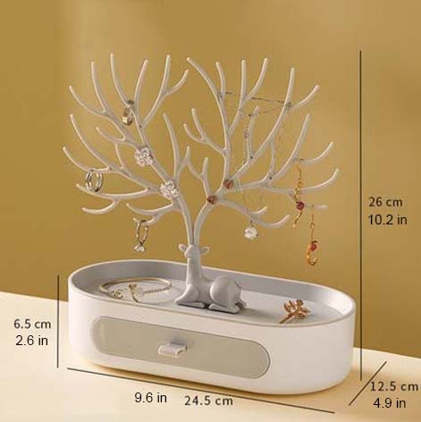 Elk Jewelry Tree Display and Dish Tray Storage Drawer Box