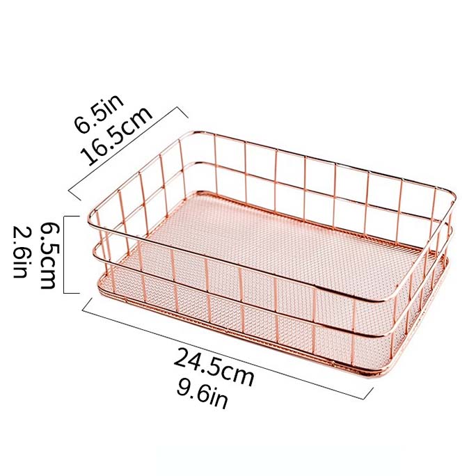 Metal Iron Cosmetic Makeup Holder Storage Organizer Basket