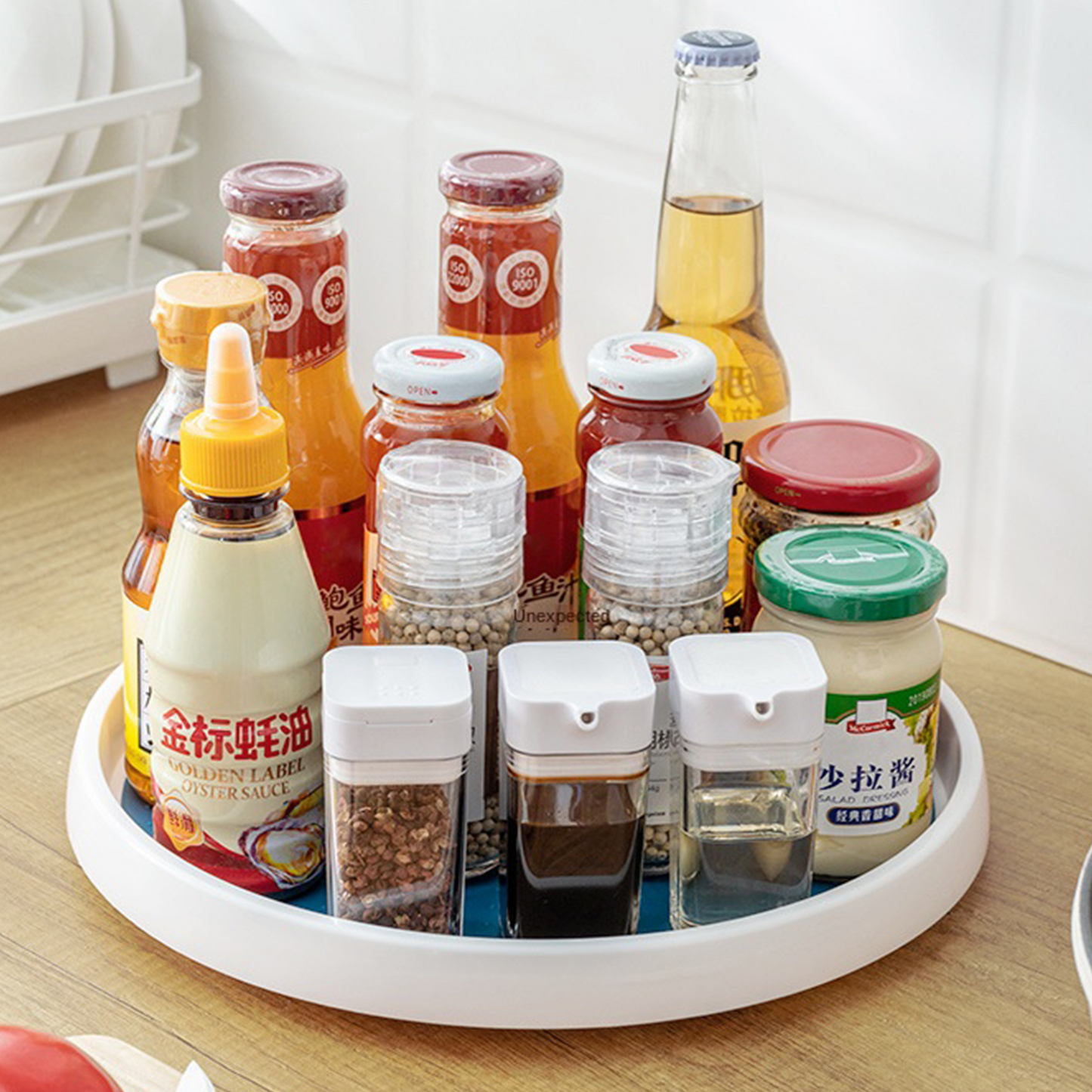 Rotating Condiment Seasoning Storage Tray