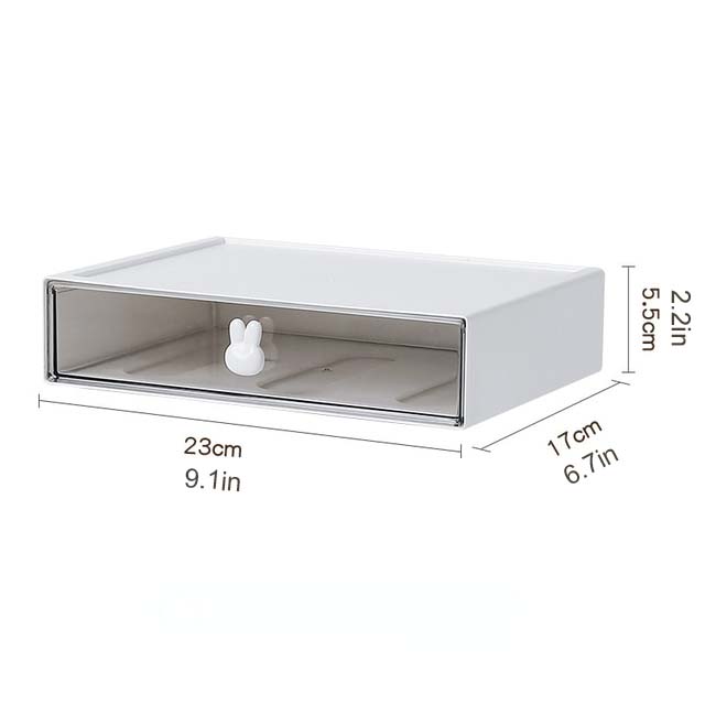 Stackable Desktop Bunny Handle Storage Organizer Box Shelf