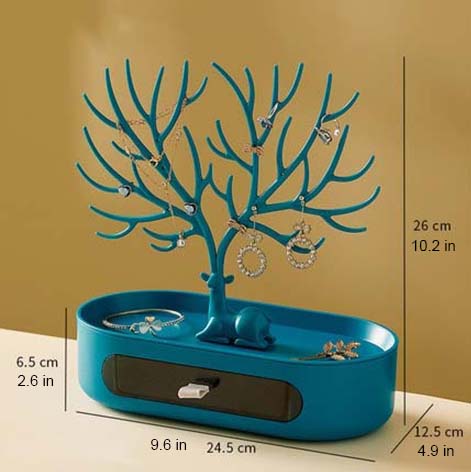 Elk Jewelry Tree Display and Dish Tray Storage Drawer Box