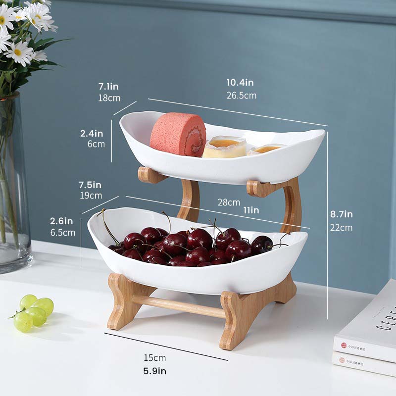 Multi-Layer Wooden Plate Holder Tray